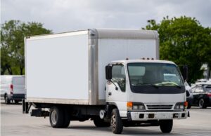 Box truck with box truck insurance.